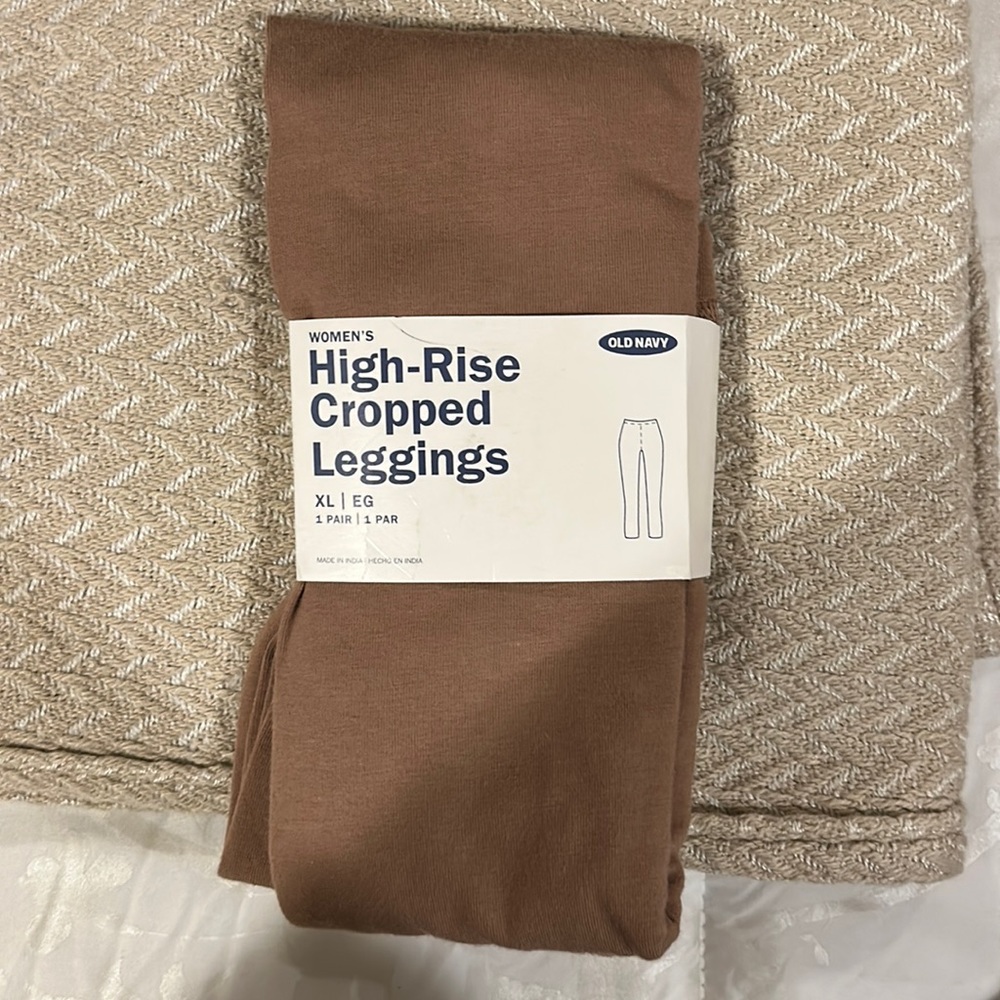 Leggings, tan, cropped, XL OLD NAVY NWT